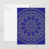 Carte Postale Mandala bleu (Devant / Derrière)