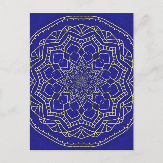 Carte Postale Mandala bleu (Devant)