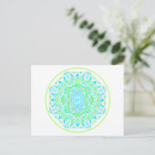Carte Postale Mandala_bleu_vert (Debout devant)
