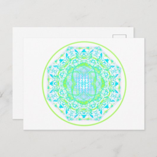 Carte Postale Mandala_bleu_vert (Devant / Derrière)