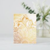 Carte Postale Mandala - Brosse dorée (Debout devant)