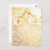 Carte Postale Mandala - Brosse dorée (Devant / Derrière)