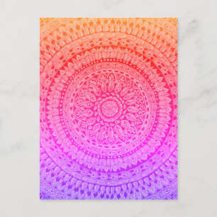 Carte Postale Mandala d'art original multicolore