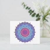 Carte Postale Mandala de feuille de fleur violette (Debout devant)