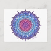 Carte Postale Mandala de feuille de fleur violette (Devant)