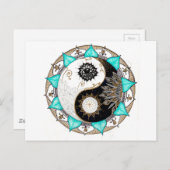 Carte Postale Mandala de Yin Yang (Devant / Derrière)