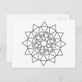 Carte postale - Mandala délicat à colorier (Devant / Derrière)