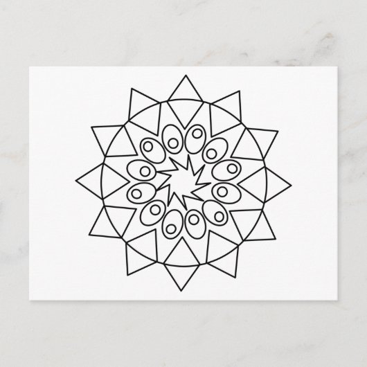 Carte postale - Mandala délicat à colorier (Devant)
