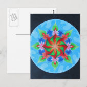 Carte Postale Mandala du printemps (Devant / Derrière)