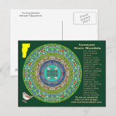 Carte postale Mandala du Vermont State (Devant / Derrière)