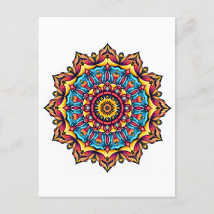 Carte Postale Mandala en blanc