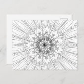 Carte Postale Mandala fleur coloriage motif floral (Devant / Derrière)
