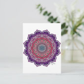 Carte Postale Mandala Florale rose-pourpre (Debout devant)