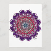 Carte Postale Mandala Florale rose-pourpre (Devant)