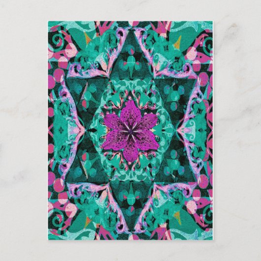Carte Postale Mandala Flower par Amelia Carrie (Devant)