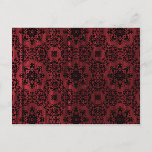 Carte Postale Mandala gothique grungy rouge et noir
