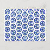 Carte Postale Mandala Grec Mal Eye Motif Bleu Blanc (Devant)