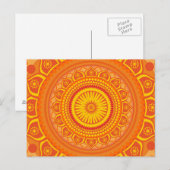 Carte Postale mandala indien orange (Devant / Derrière)