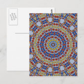 Carte Postale Mandala jaune bleu (Devant / Derrière)