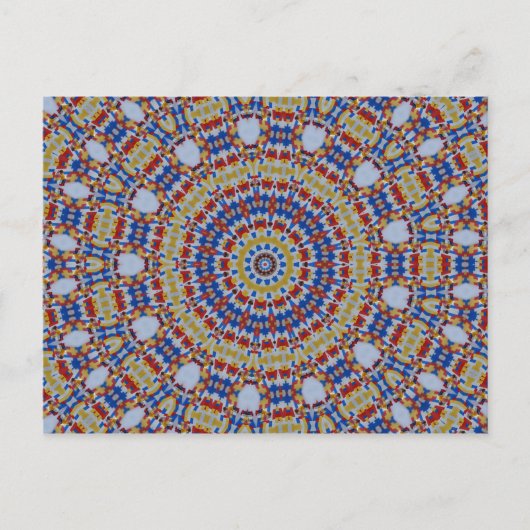 Carte Postale Mandala jaune bleu (Devant)