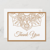 Carte Postale Mandala Merci Brown Boho Indian Modern Mariage (Devant / Derrière)