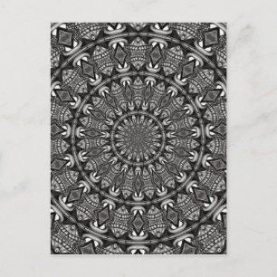 Carte Postale Mandala monochrome