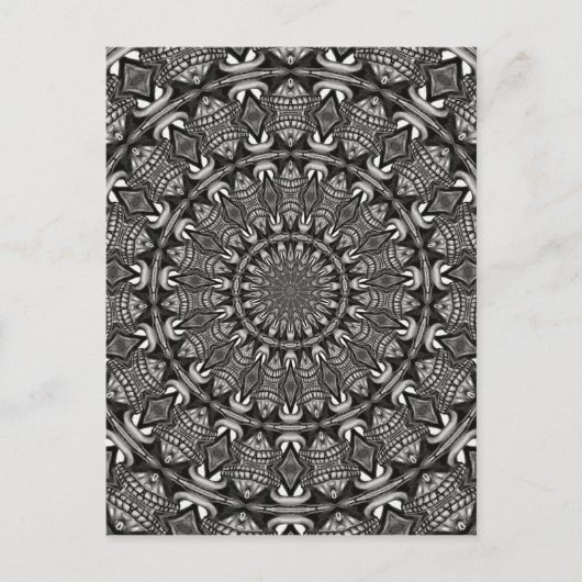 Carte Postale Mandala monochrome (Devant)