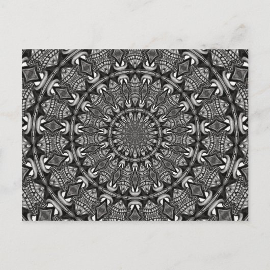 Carte Postale Mandala monochrome (Devant)