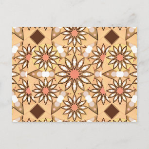 Carte Postale Mandala motif, bronzage caramel, chocolat