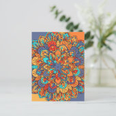 Carte Postale Mandala motif marocain coloré (Debout devant)