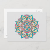Carte Postale Mandala motif marocain coloré (Devant / Derrière)