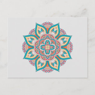 Carte Postale Mandala motif marocain coloré