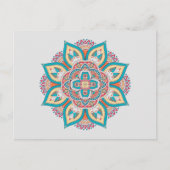 Carte Postale Mandala motif marocain coloré (Devant)