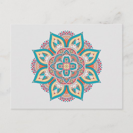 Carte Postale Mandala motif marocain coloré (Devant)