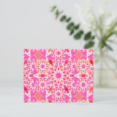 Carte Postale Mandala motif, tons rose et corail (Debout devant)