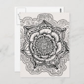 Carte Postale Mandala noir et blanc (Devant / Derrière)