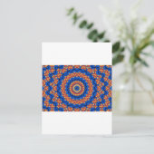 Carte Postale Mandala orange bleu (Debout devant)