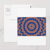 Carte Postale Mandala orange bleu (Devant / Derrière)