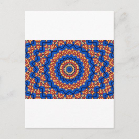 Carte Postale Mandala orange bleu (Devant)