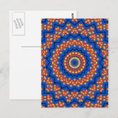 Carte Postale Mandala orange bleu (Devant / Derrière)