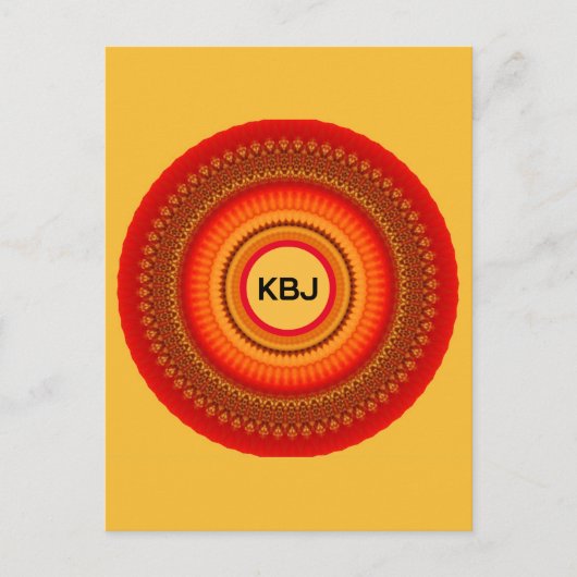Carte Postale Mandala orange et jaune (Devant)