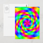 Carte Postale mandala spirale colorée (Devant / Derrière)