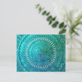 Carte Postale Mandala Turquoise (Debout devant)
