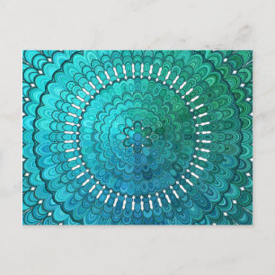 Carte Postale Mandala Turquoise