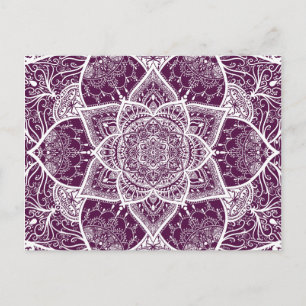 Carte Postale Mandala violet et blanc - Loergann en Blackberry
