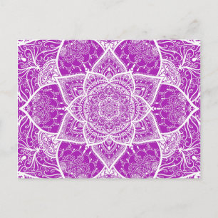 Carte Postale Mandala violet et blanc - Loergann en Nudibranche