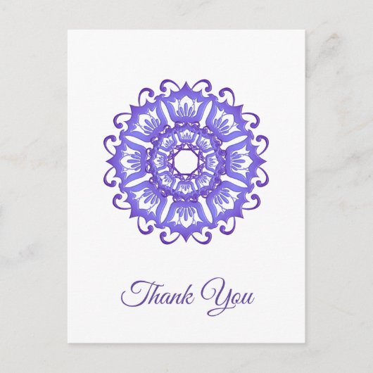 Carte Postale Mandala violet floral. (Devant)