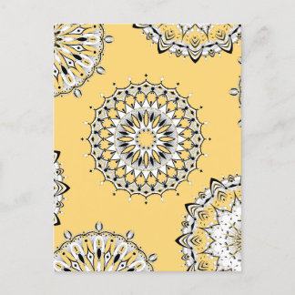 Carte postale Mandalas 1 jaune