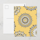 Carte postale Mandalas 1 jaune (Devant / Derrière)