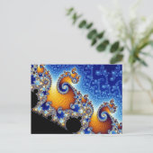 Carte Postale Mandelbrot bleu double spirale fractale (Debout devant)